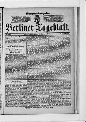 Berliner Tageblatt und Handels-Zeitung vom 25.11.1886