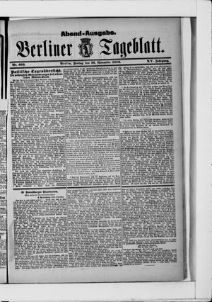 Berliner Tageblatt und Handels-Zeitung vom 26.11.1886
