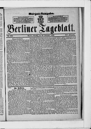 Berliner Tageblatt und Handels-Zeitung vom 30.11.1886