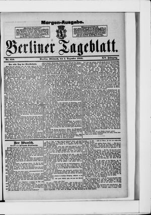 Berliner Tageblatt und Handels-Zeitung vom 01.12.1886
