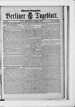 Berliner Tageblatt und Handels-Zeitung vom 04.12.1886