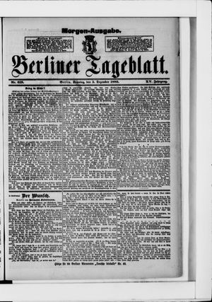 Berliner Tageblatt und Handels-Zeitung vom 05.12.1886