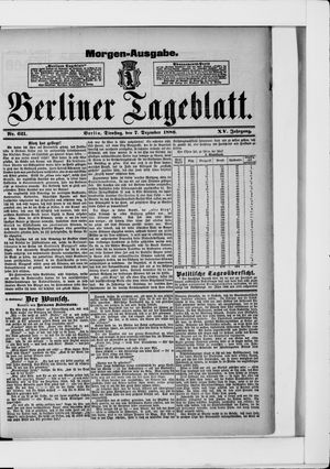 Berliner Tageblatt und Handels-Zeitung vom 07.12.1886