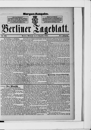 Berliner Tageblatt und Handels-Zeitung vom 08.12.1886