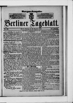Berliner Tageblatt und Handels-Zeitung vom 12.12.1886
