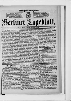 Berliner Tageblatt und Handels-Zeitung vom 15.12.1886