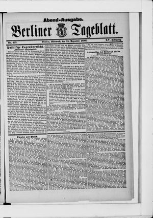 Berliner Tageblatt und Handels-Zeitung vom 15.12.1886