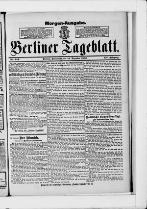 Berliner Tageblatt und Handels-Zeitung vom 18.12.1886