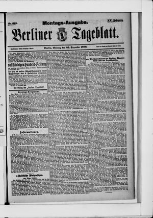 Berliner Tageblatt und Handels-Zeitung vom 20.12.1886