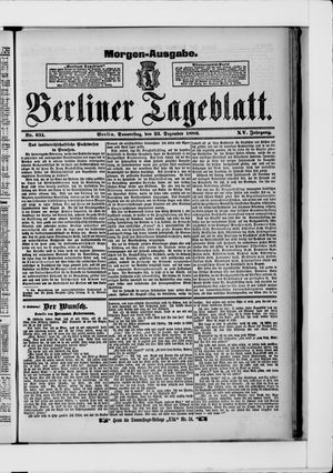 Berliner Tageblatt und Handels-Zeitung vom 23.12.1886
