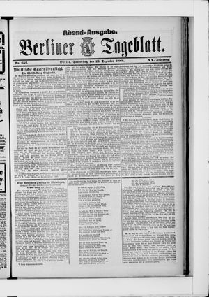 Berliner Tageblatt und Handels-Zeitung vom 23.12.1886