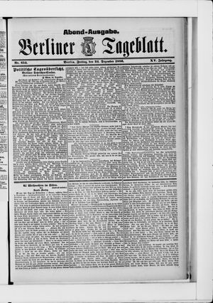 Berliner Tageblatt und Handels-Zeitung vom 24.12.1886