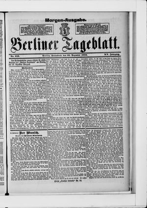 Berliner Tageblatt und Handels-Zeitung vom 25.12.1886