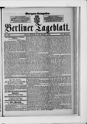 Berliner Tageblatt und Handels-Zeitung vom 29.12.1886