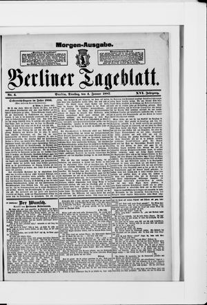 Berliner Tageblatt und Handels-Zeitung on Jan 4, 1887