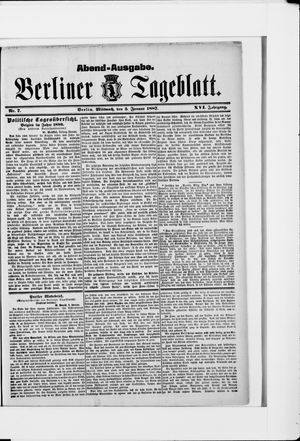 Berliner Tageblatt und Handels-Zeitung vom 05.01.1887