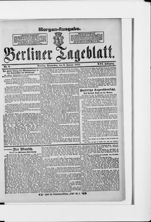 Berliner Tageblatt und Handels-Zeitung on Jan 6, 1887
