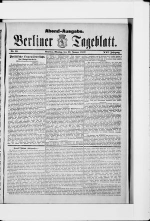 Berliner Tageblatt und Handels-Zeitung on Jan 10, 1887