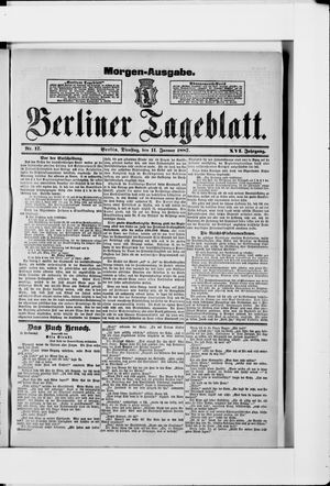Berliner Tageblatt und Handels-Zeitung vom 11.01.1887