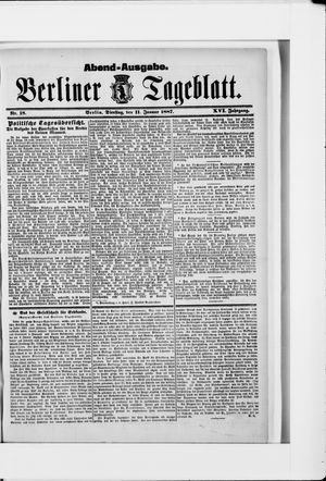 Berliner Tageblatt und Handels-Zeitung on Jan 11, 1887