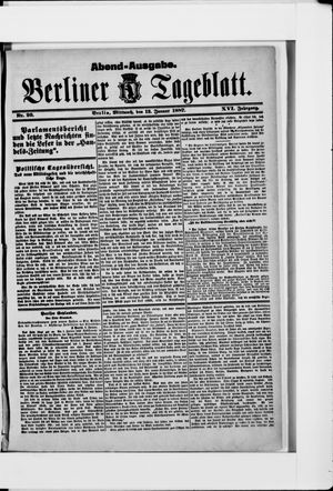 Berliner Tageblatt und Handels-Zeitung vom 12.01.1887