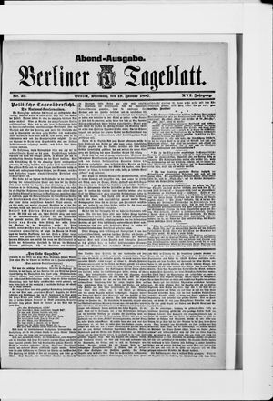 Berliner Tageblatt und Handels-Zeitung vom 19.01.1887