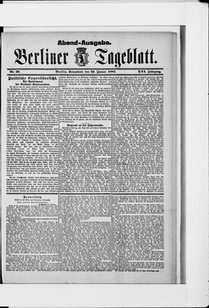 Berliner Tageblatt und Handels-Zeitung vom 22.01.1887