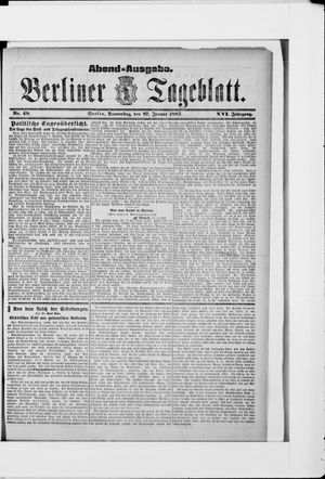 Berliner Tageblatt und Handels-Zeitung vom 27.01.1887