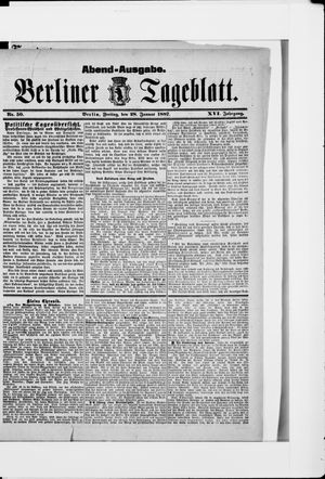 Berliner Tageblatt und Handels-Zeitung vom 28.01.1887