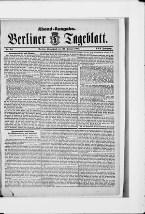 Berliner Tageblatt und Handels-Zeitung vom 29.01.1887