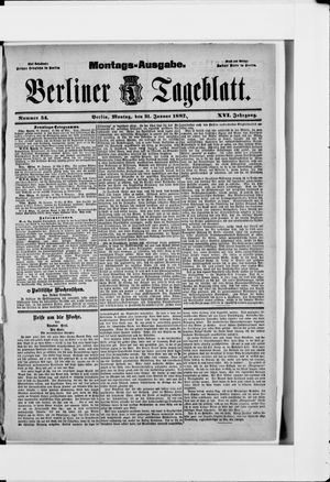 Berliner Tageblatt und Handels-Zeitung on Jan 31, 1887