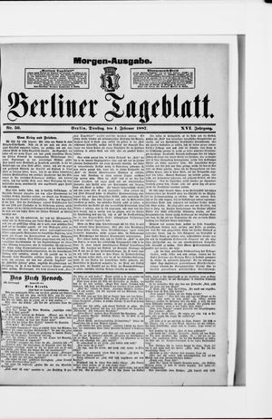 Berliner Tageblatt und Handels-Zeitung vom 01.02.1887