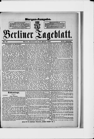 Berliner Tageblatt und Handels-Zeitung on Feb 12, 1887