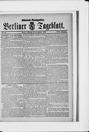 Berliner Tageblatt und Handels-Zeitung on Feb 14, 1887