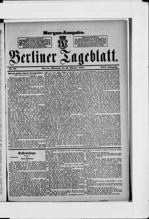 Berliner Tageblatt und Handels-Zeitung vom 16.02.1887