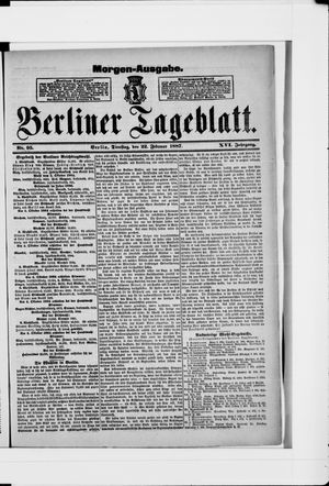 Berliner Tageblatt und Handels-Zeitung vom 22.02.1887