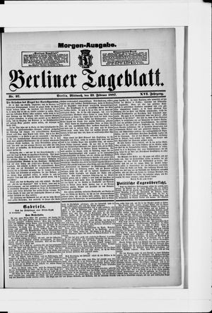 Berliner Tageblatt und Handels-Zeitung vom 23.02.1887