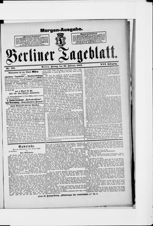 Berliner Tageblatt und Handels-Zeitung vom 25.02.1887