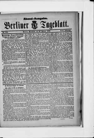 Berliner Tageblatt und Handels-Zeitung vom 26.02.1887