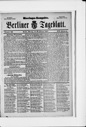 Berliner Tageblatt und Handels-Zeitung vom 28.02.1887