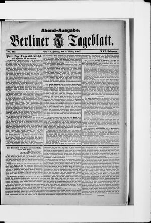Berliner Tageblatt und Handels-Zeitung on Mar 4, 1887