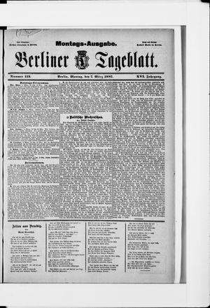 Berliner Tageblatt und Handels-Zeitung on Mar 7, 1887