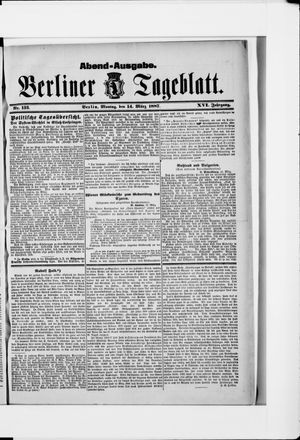 Berliner Tageblatt und Handels-Zeitung vom 14.03.1887