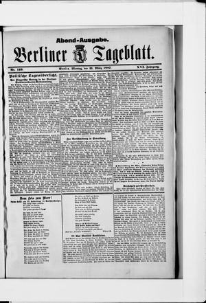 Berliner Tageblatt und Handels-Zeitung vom 21.03.1887