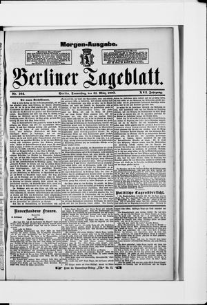 Berliner Tageblatt und Handels-Zeitung vom 31.03.1887