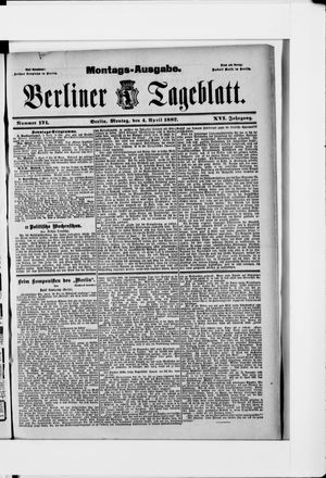 Berliner Tageblatt und Handels-Zeitung vom 04.04.1887