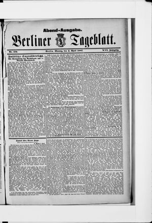 Berliner Tageblatt und Handels-Zeitung on Apr 4, 1887