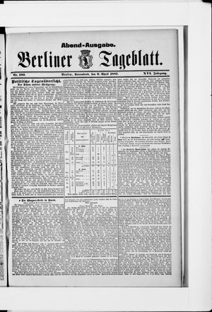 Berliner Tageblatt und Handels-Zeitung vom 09.04.1887