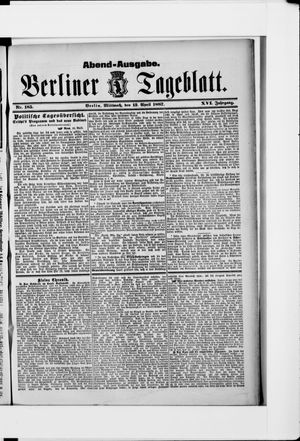 Berliner Tageblatt und Handels-Zeitung vom 13.04.1887