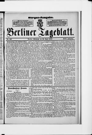 Berliner Tageblatt und Handels-Zeitung on Apr 20, 1887